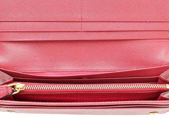 Prada Pink Lux Bow Continental Wallet