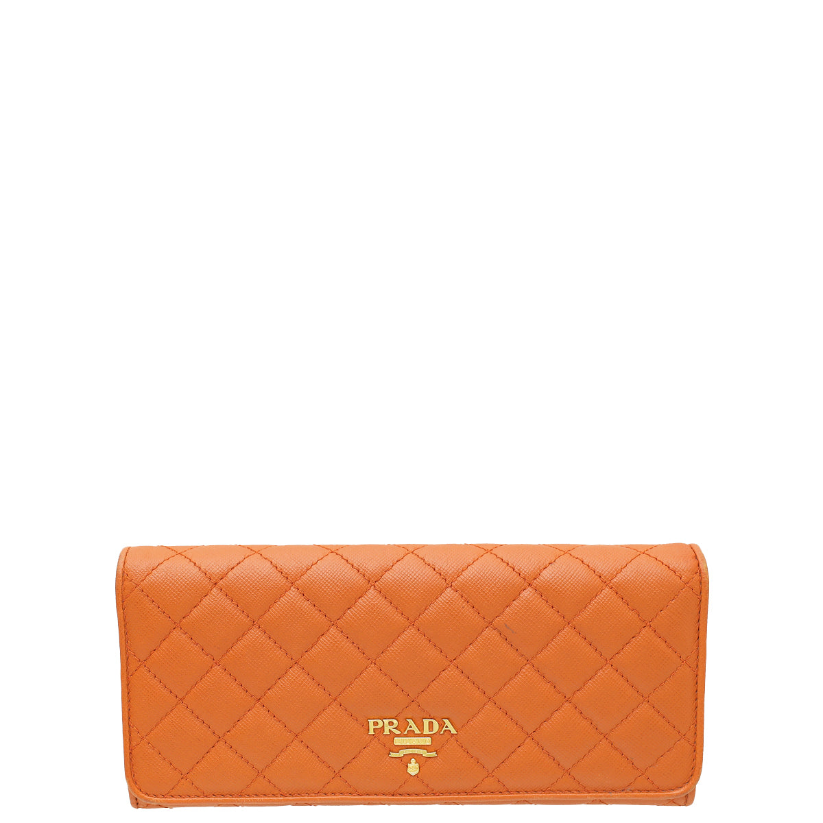 Prada Papaya Quilted Continental Wallet-Prada-THE CLOSET