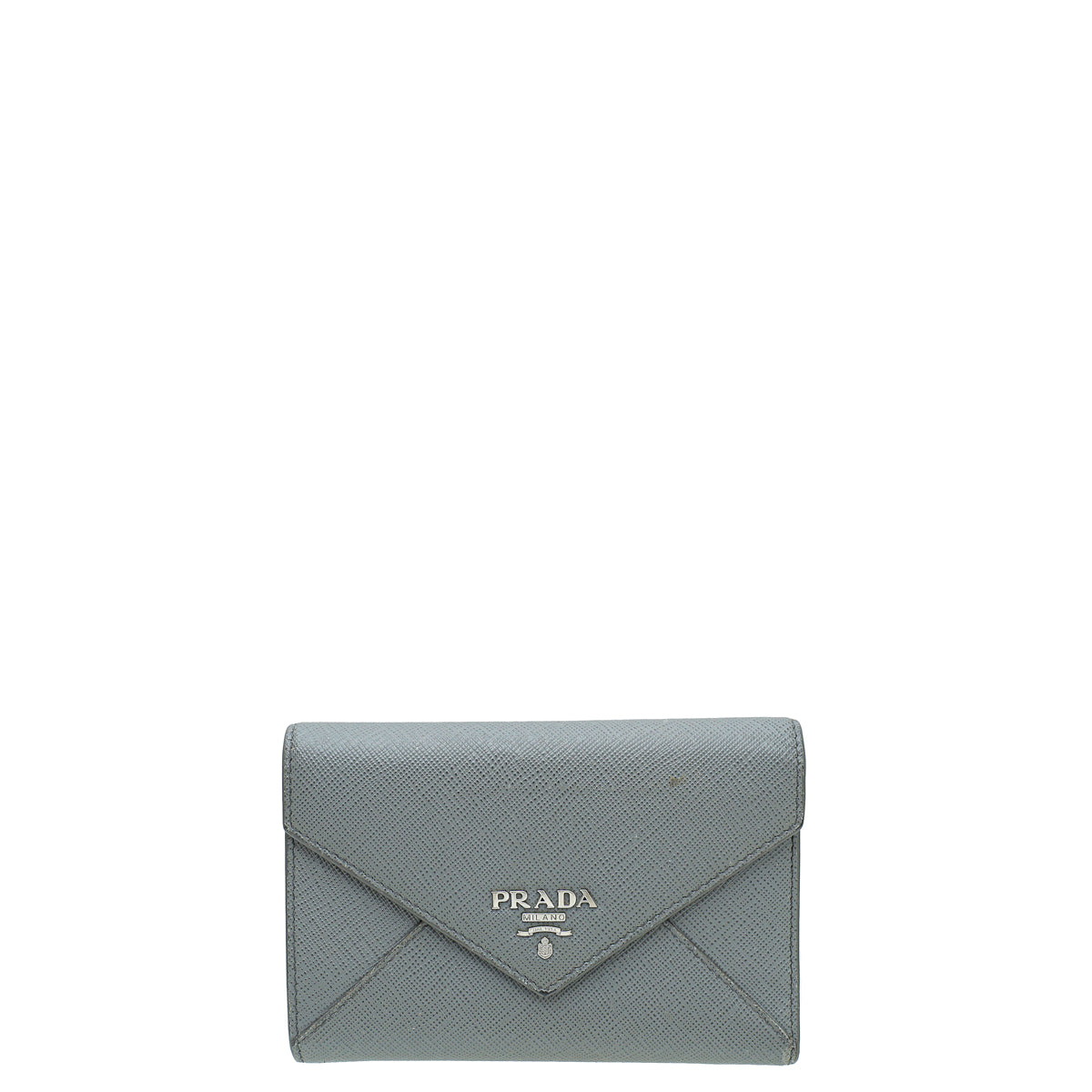 Prada Gray Cuir Envelope Trifold Wallet-Prada-THE CLOSET