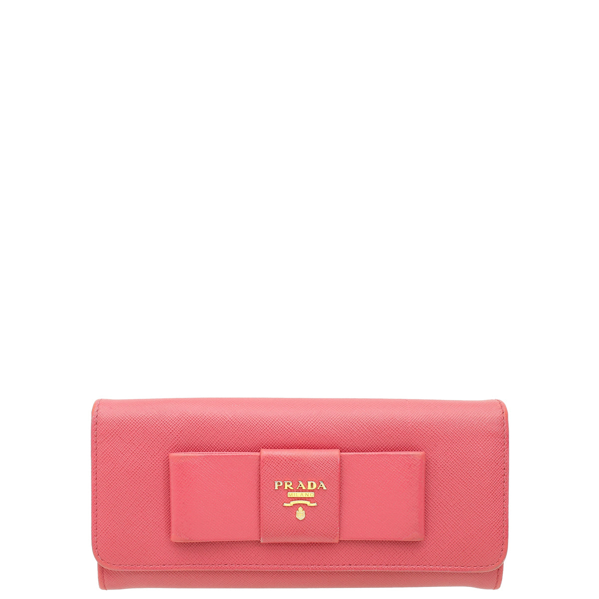 Prada Pink Lux Bow Continental Wallet-Prada-THE CLOSET