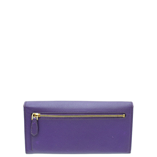 Prada, Vitello shine wallet in Lilac - Unique Designer Pieces
