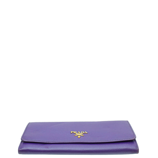 Prada Violet Lux Continental Wallet