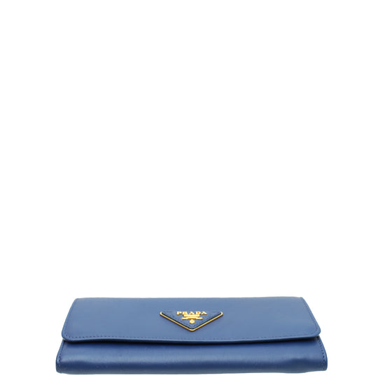 Prada Blue City Flap Long Wallet