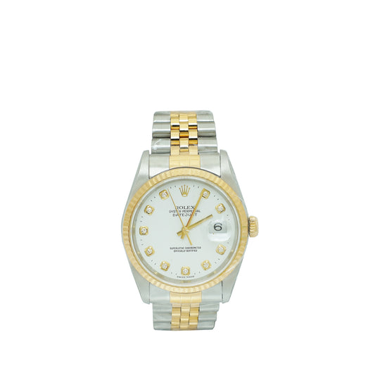 Rolex 18K Yellow Gold Oystersteel Diamond Datejust 36 Watch