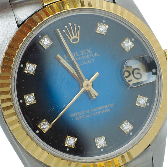Rolex 18K Yellow Gold & Steel Datejust 31 Watch