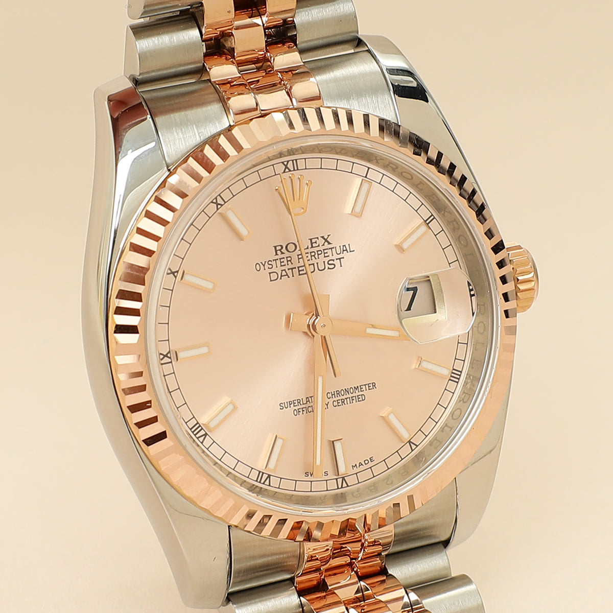 Rolex 18K Rose Gold Oyster Datejust 36mm Watch-Rolex-THE CLOSET