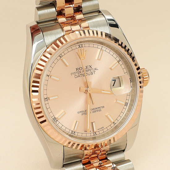 Rolex 18K Rose Gold Oyster Datejust 36mm Watch-Rolex-THE CLOSET