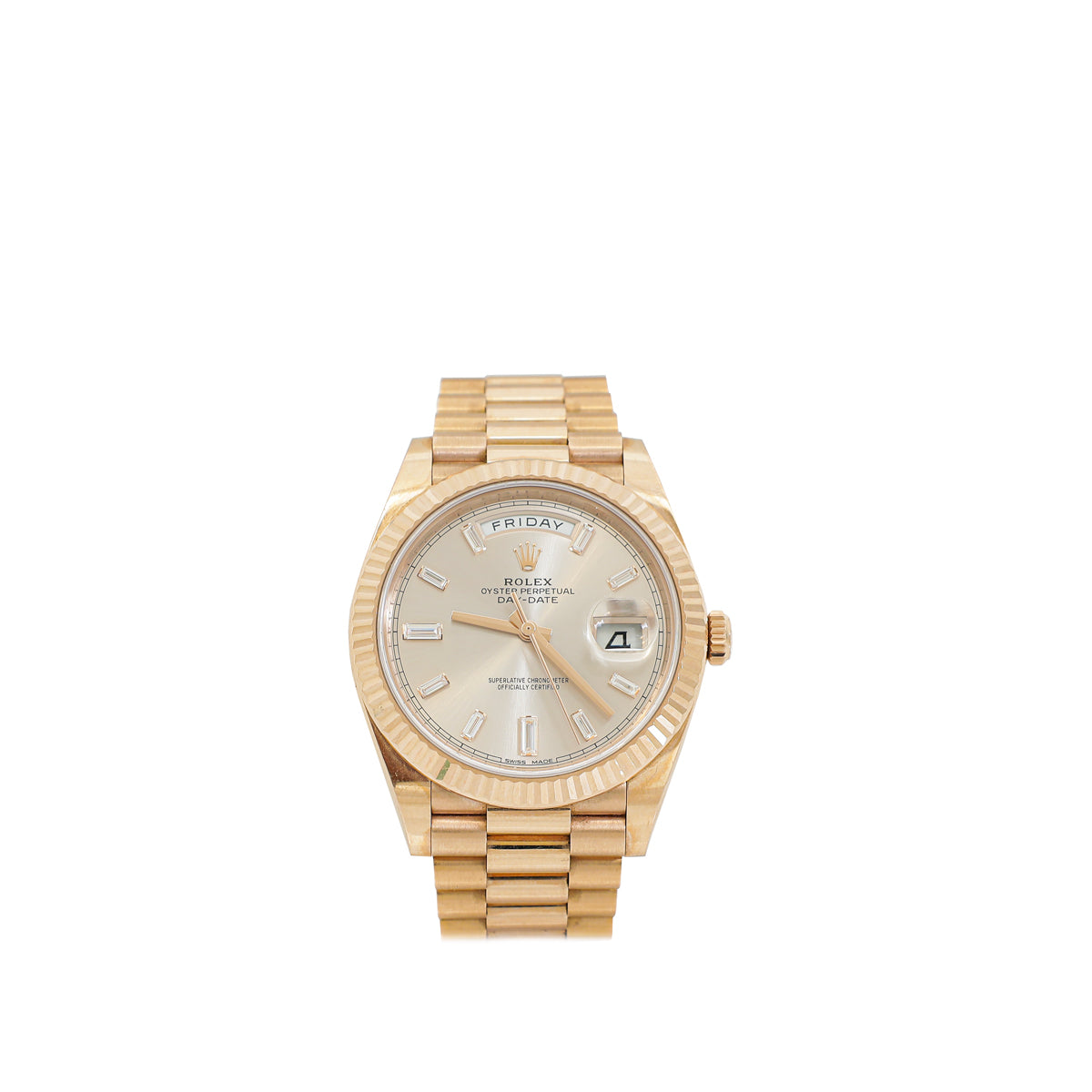 Rolex Everose Gold Diamond Day-Date 40mm Watch-Rolex-THE CLOSET