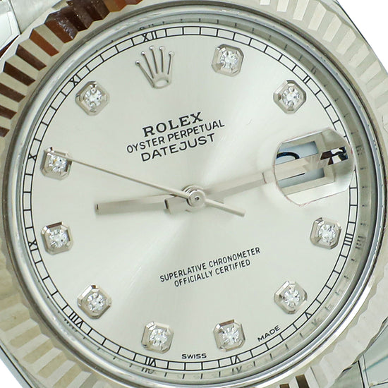 Rolex Stainless Steel Diamond Datejust Dial 41mm Automatic Watch