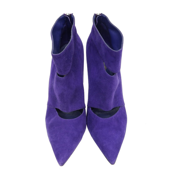 Gianvito Rossi Violet Suede Ankle High Pointed Boot 40