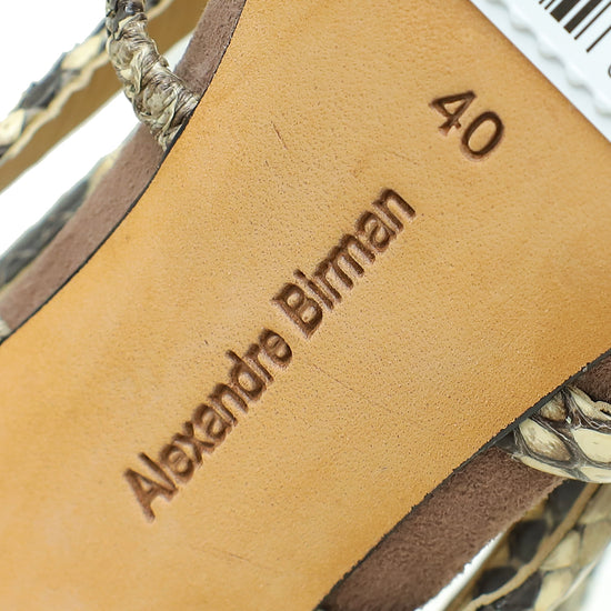 Alexandre Birman Bicolor Python Strappy Ankle High Zip Pump 40