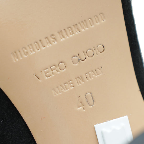 Nicholas Kirkwood Black Suede Resin Heel Pumps 40