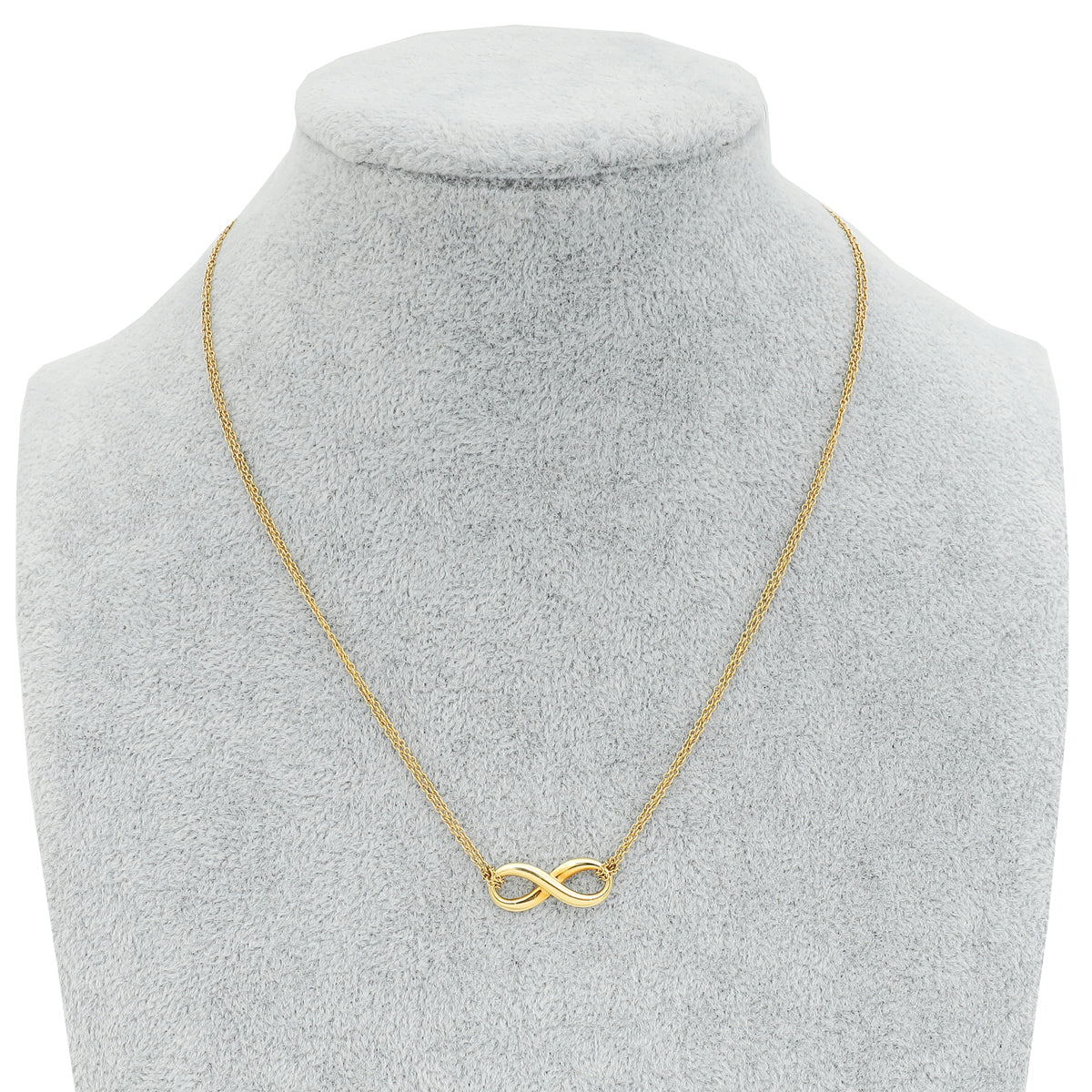 Tiffany & Co 18K Yellow Gold Double Chain Infinity Pendant Necklace-Tiffany & Co-THE CLOSET