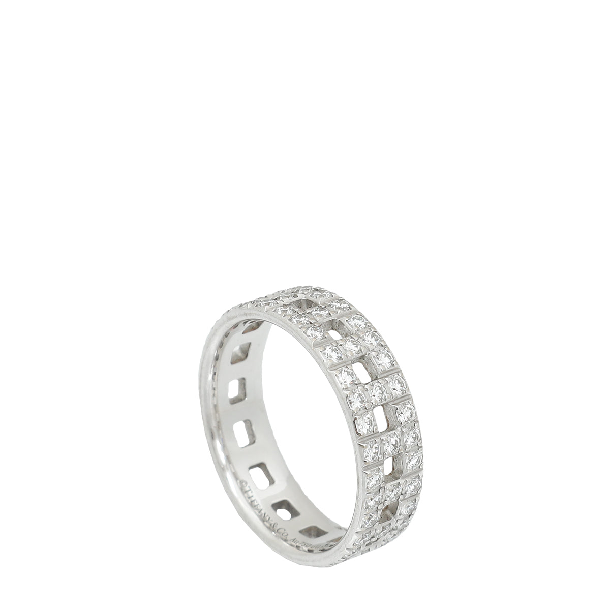 Tiffany & Co 18K White Gold Diamond T True Wide Ring 53-Tiffany & Co-THE CLOSET