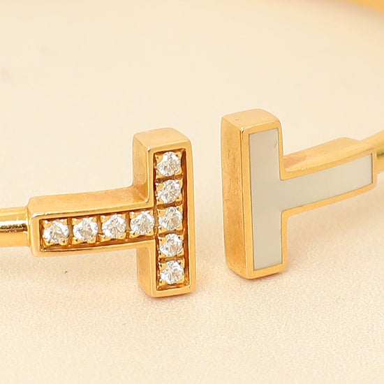 Tiffany & Co. 18K Yellow Gold T Wire Diamond MOP Small Bracelet-Tiffany & Co-THE CLOSET