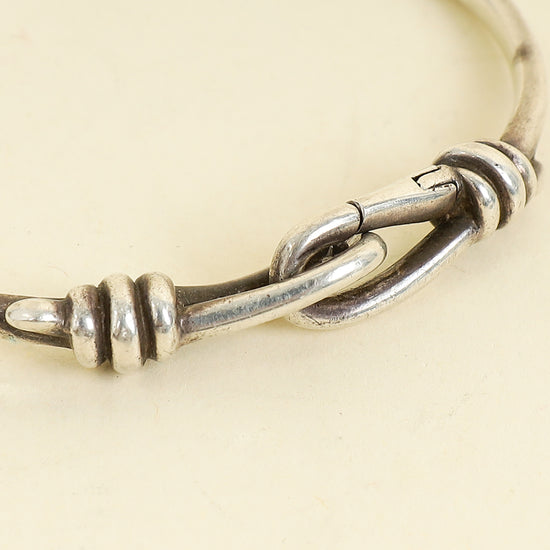 Tiffany & Co. Silver Sterling Paloma Picasso Knot Hinged Bangle