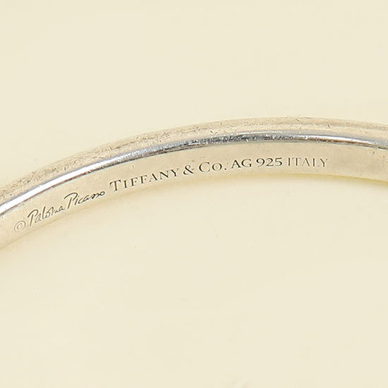 Tiffany & Co. Silver Sterling Paloma Picasso Knot Hinged Bangle
