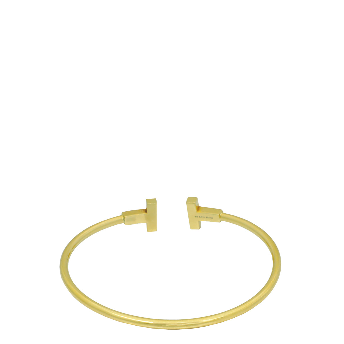 Tiffany & Co 18K Yellow Gold T Narrow Wire Small Bracelet-Tiffany & Co-THE CLOSET