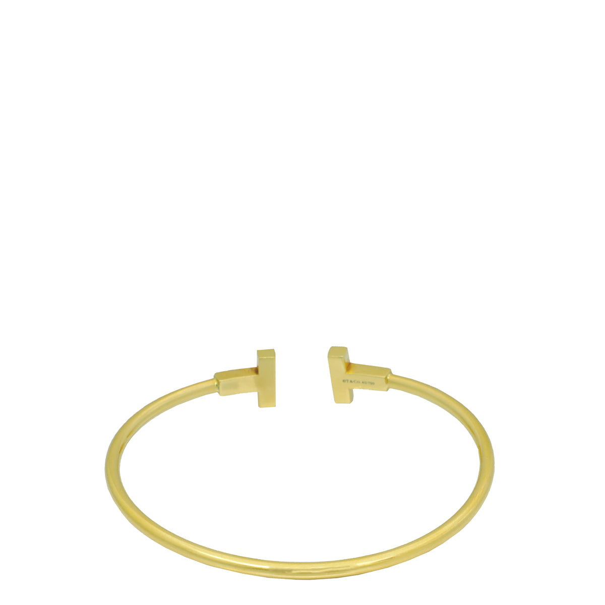 Tiffany & Co 18K Yellow Gold T Narrow Wire Small Bracelet