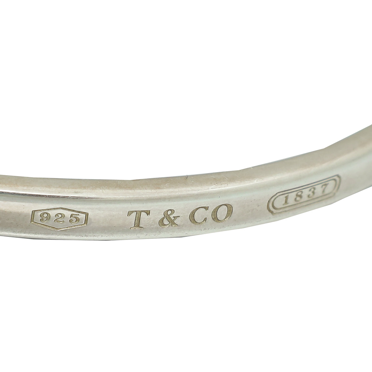Tiffany & Co Sterling Silver 1837 Narrow Medium Cuff Bangle