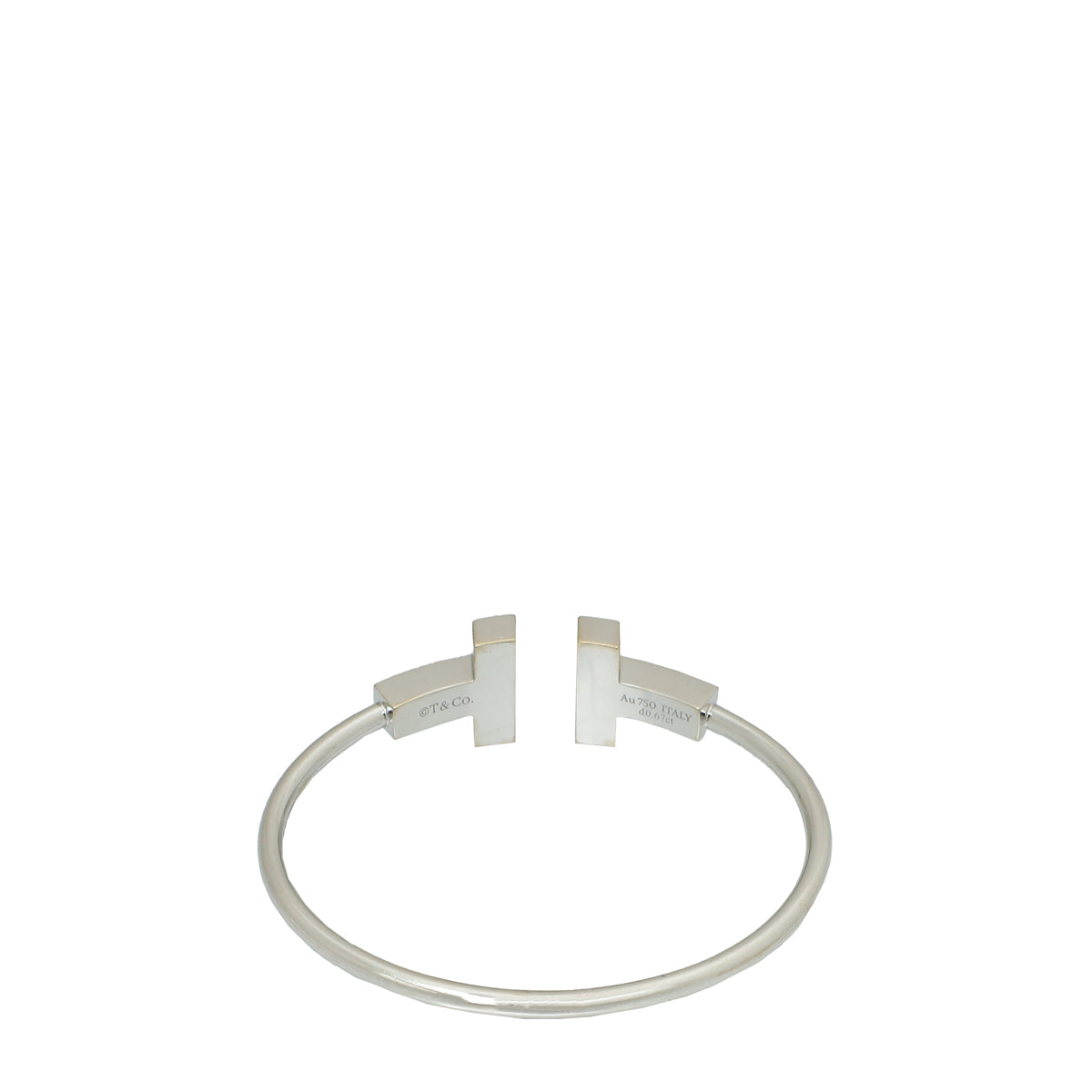 Tiffany & Co 18K White Gold Wide Diamond Wire Medium Bracelet-Tiffany & Co-THE CLOSET