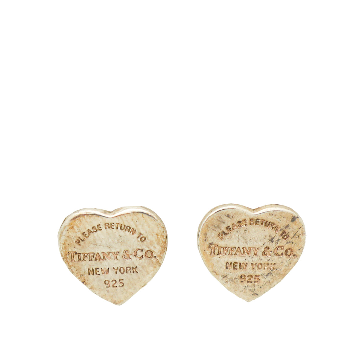 Tiffany & Co Silver Heart Tag Stud Mini Earrings-Tiffany & Co-THE CLOSET