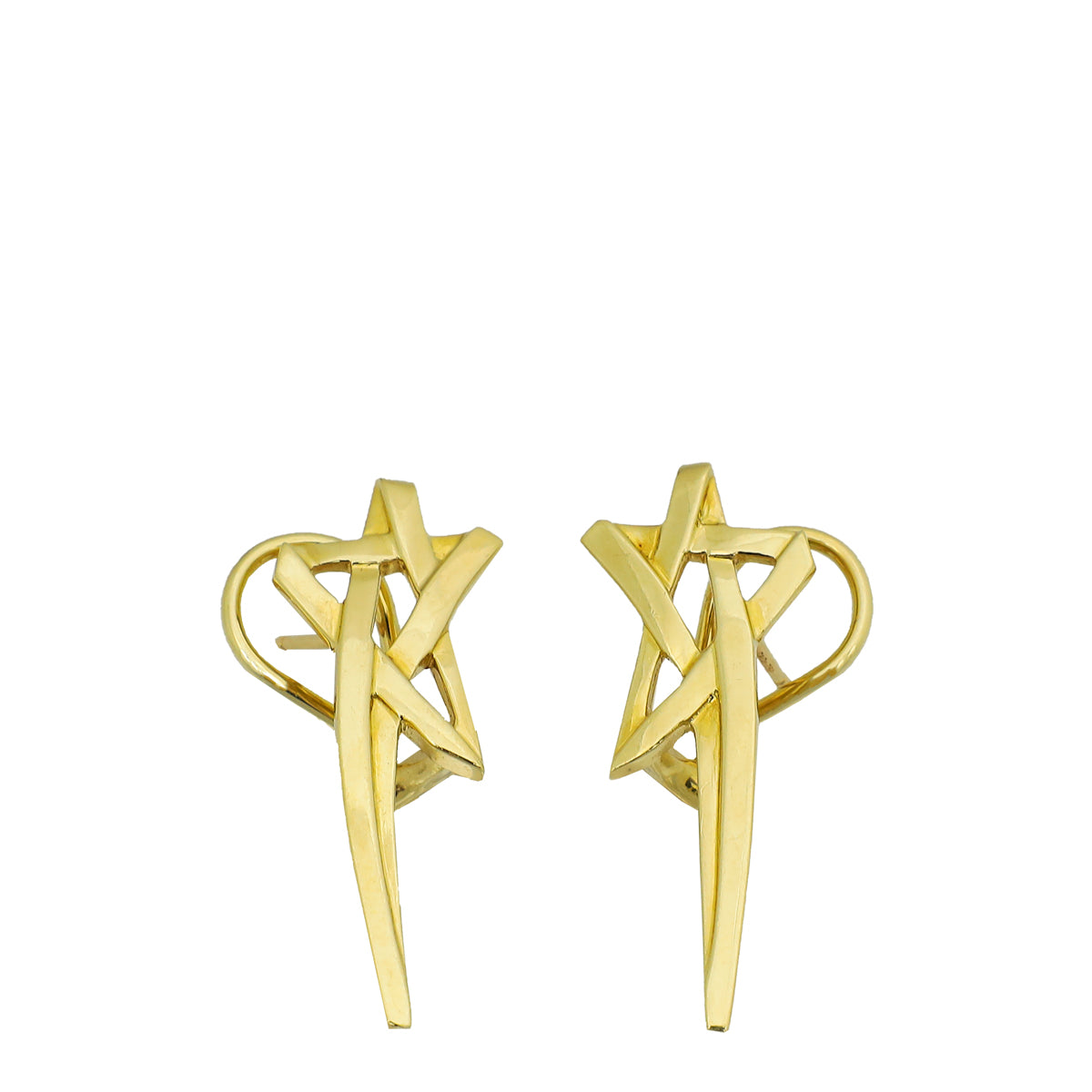Tiffany & Co 18K Yellow Gold Paloma Picasso Shooting Star Earrings-Tiffany & Co-THE CLOSET
