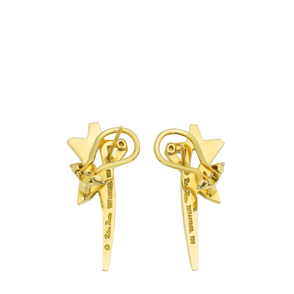Tiffany & Co 18K Yellow Gold Paloma Picasso Shooting Star Earrings-Tiffany & Co-THE CLOSET