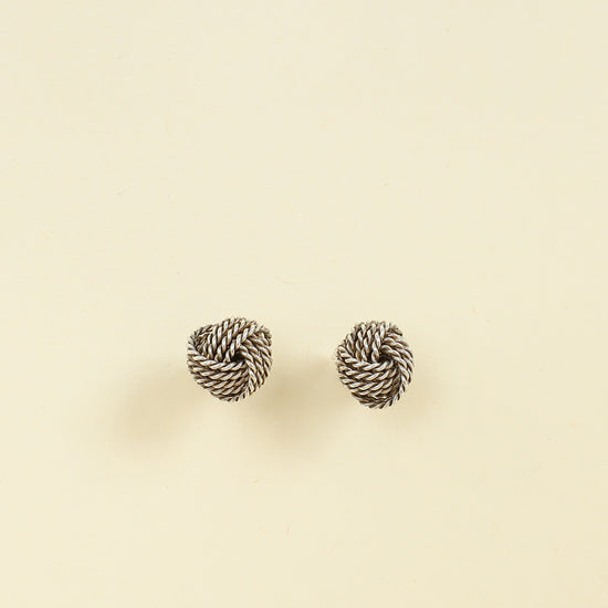 Tiffany & Co. Silver Twist Knot Stud Earrings