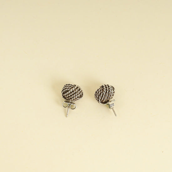 Tiffany & Co. Silver Twist Knot Stud Earrings
