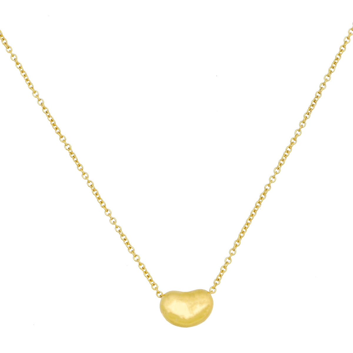 Tiffany & Co 18K Yellow Gold Elsa Peretti Bean Pendant Necklace-Tiffany & Co-THE CLOSET