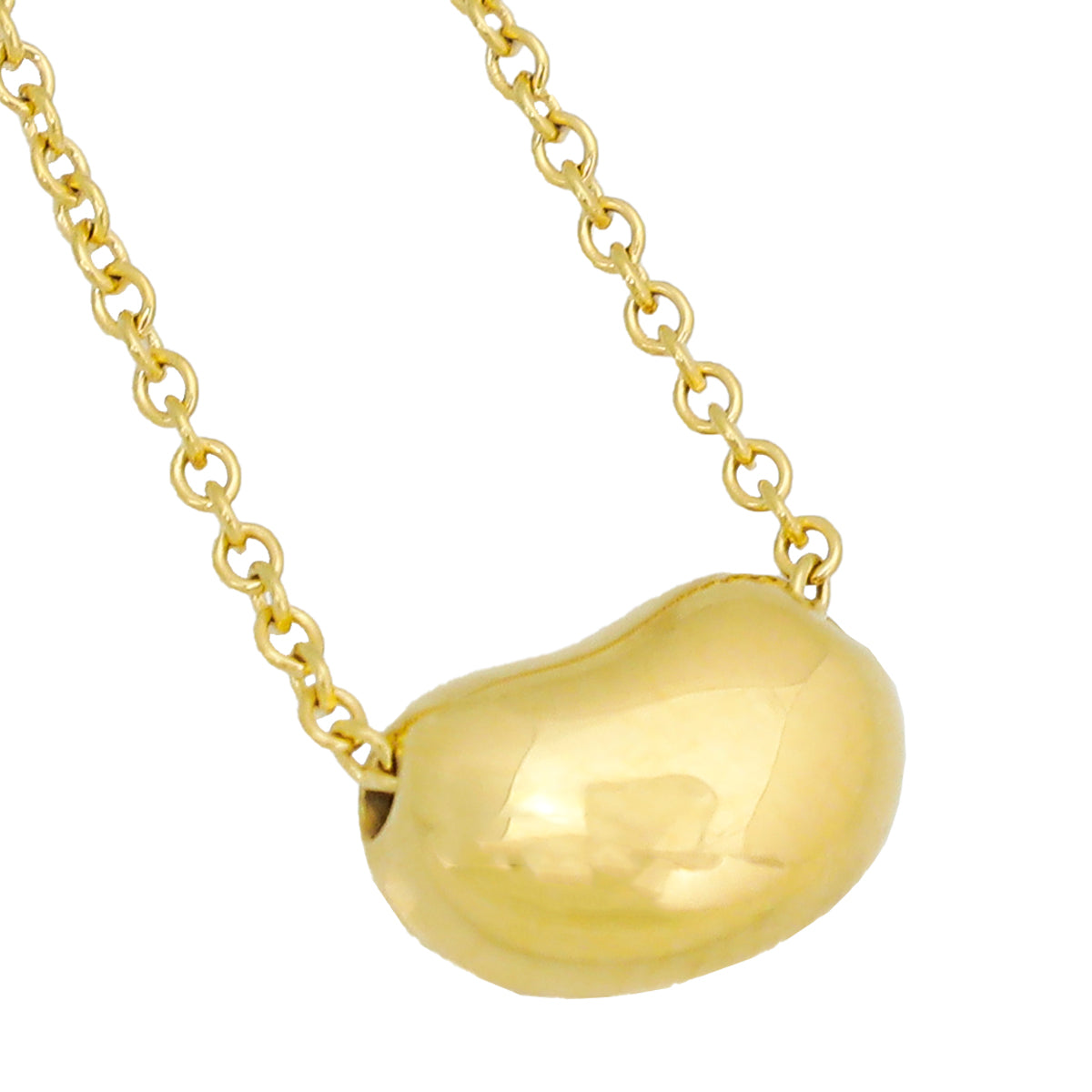 Tiffany & Co 18K Yellow Gold Elsa Peretti Bean Pendant Necklace-Tiffany & Co-THE CLOSET