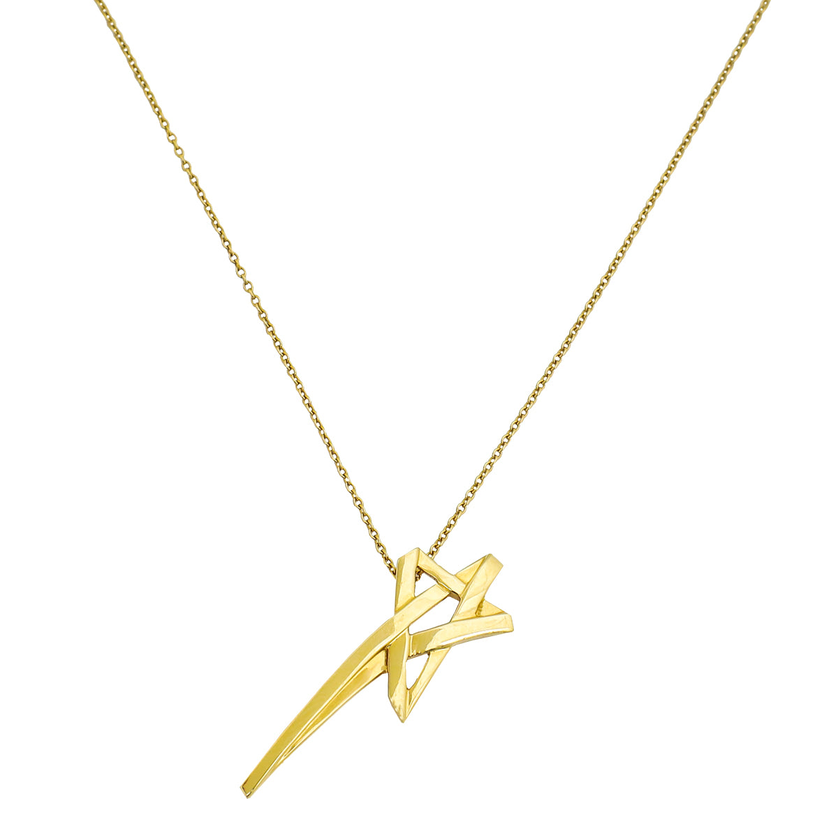Tiffany & Co 18K Yellow Gold Paloma Picasso Shooting Star Pendant Necklace-Tiffany & Co-THE CLOSET