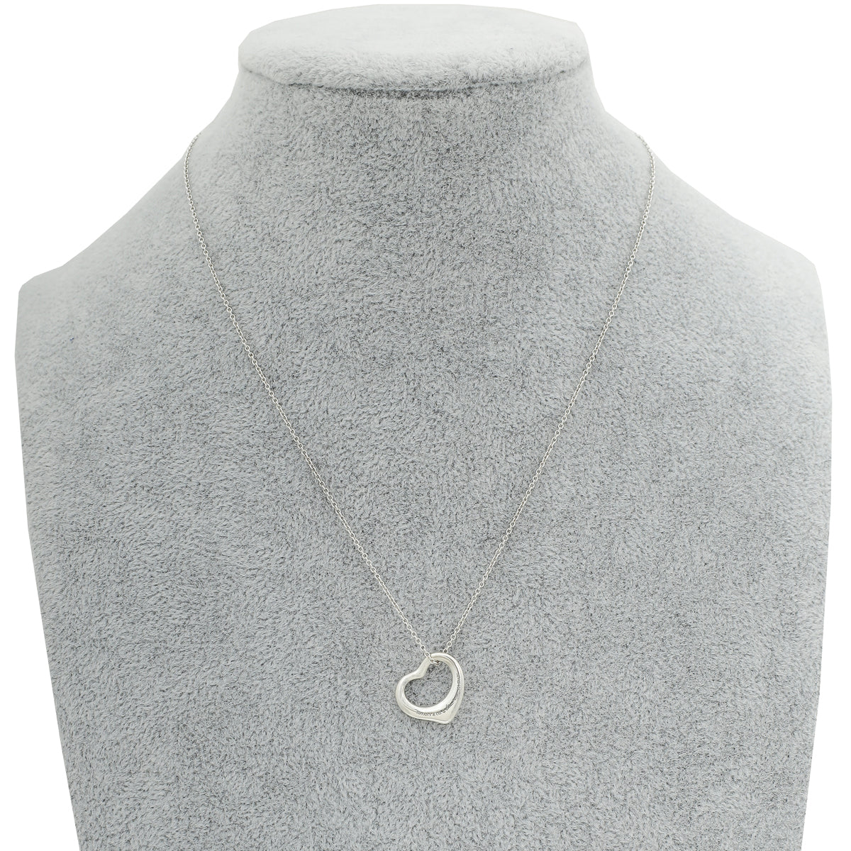 Tiffany & Co Silver Elsa Peretti Open Heart Pendant Necklace-Tiffany & Co-THE CLOSET