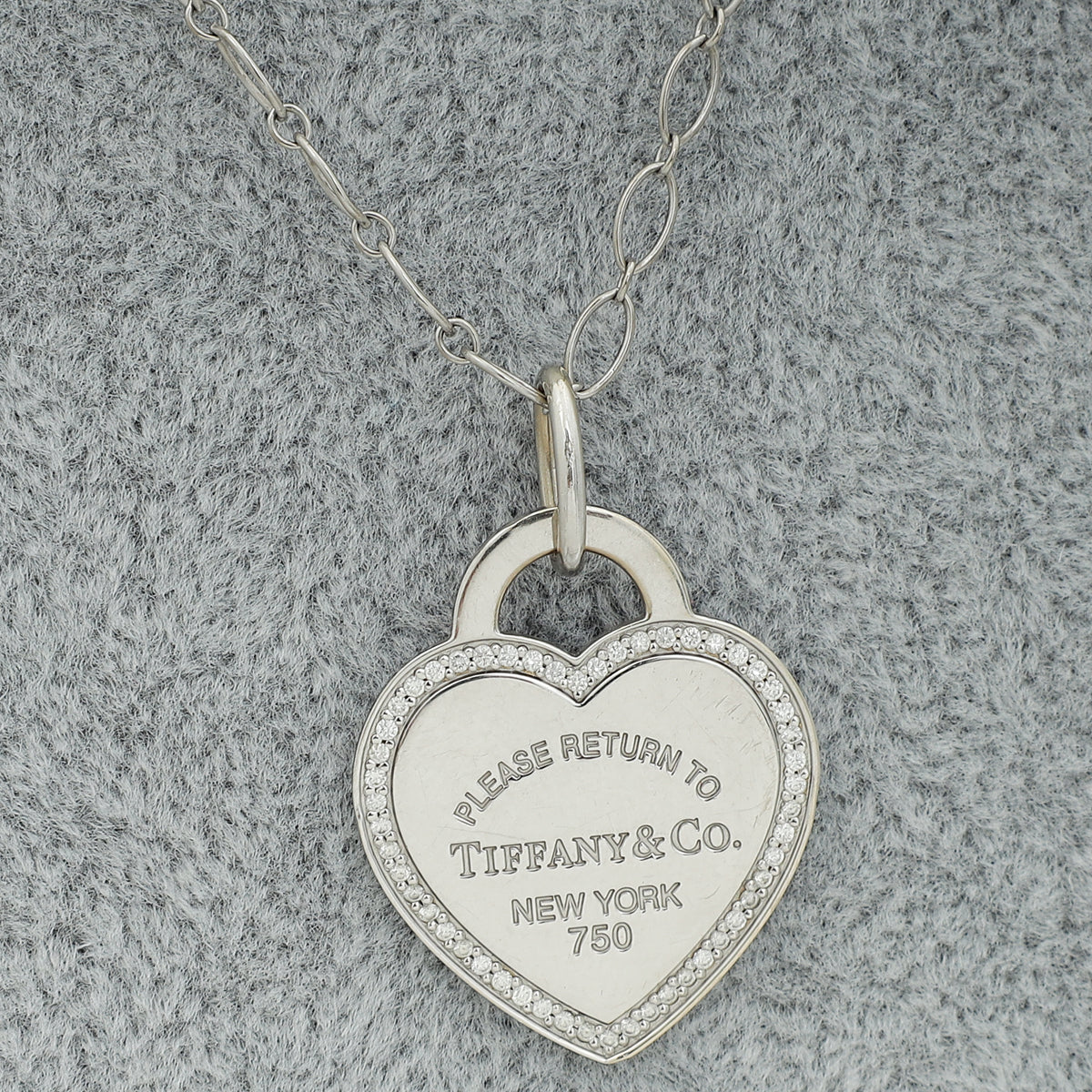 Tiffany & Co 18K White Gold Diamond "Please Return To Tiffany" Heart Tag Necklace-Tiffany & Co-THE CLOSET