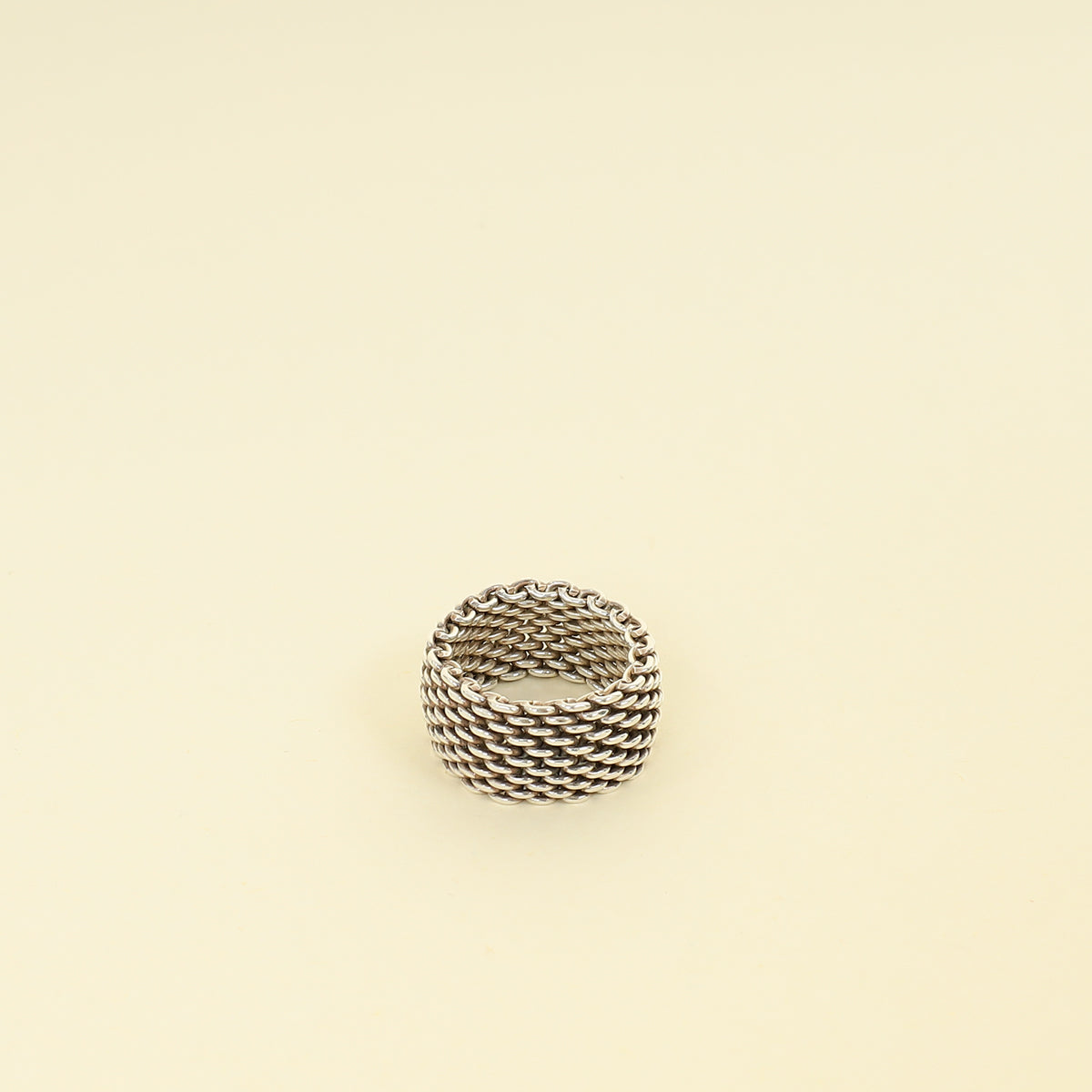 Tiffany & Co. Silver Mesh Wave Ring 55