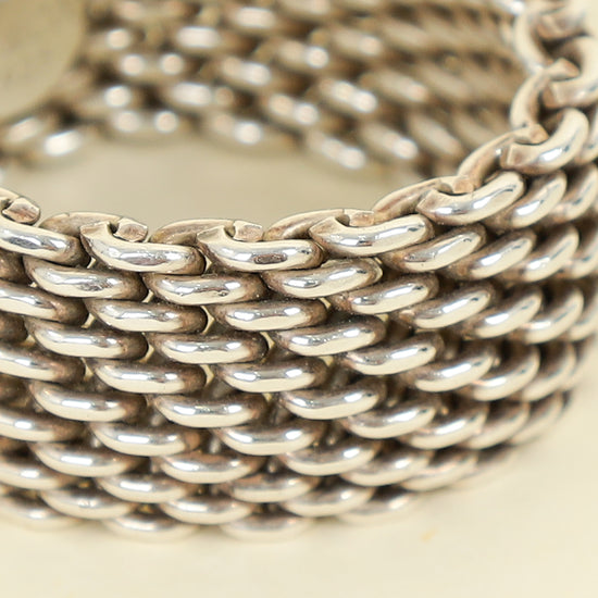 Tiffany & Co. Silver Mesh Wave Ring 55