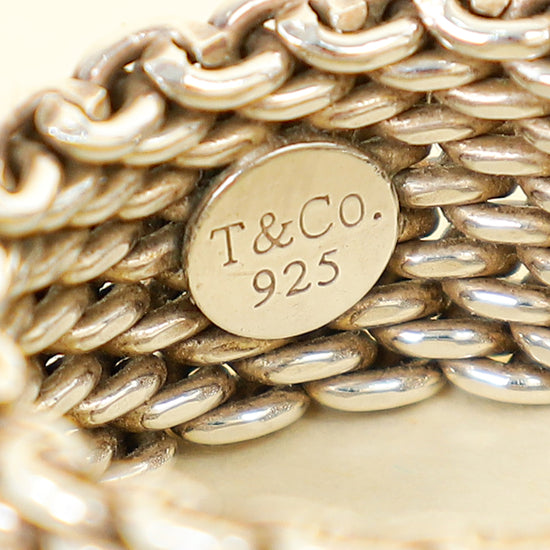 Tiffany & Co. Silver Mesh Wave Ring 55