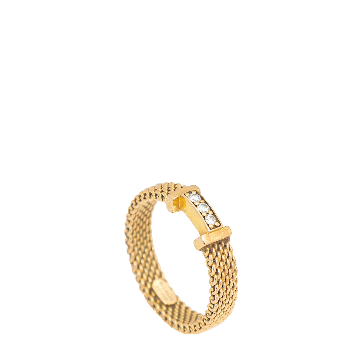 18k Tiffany & Co White Gold 750–Somerset Mesh Diamond X Ring - Size 7.5,  6.6 Gms | eBay