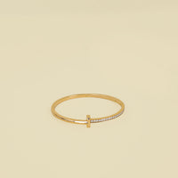Tiffany & Co. 18K Pink Gold T1 Narrow Diamond Hinged Bangle