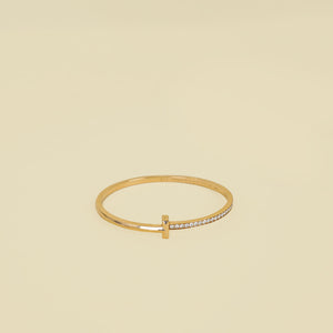 Tiffany & Co. 18K Pink Gold T1 Narrow Diamond Hinged Bangle