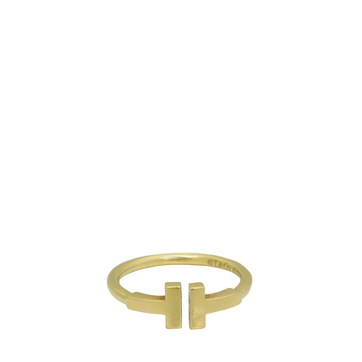 Tiffany & Co 18K Yellow Gold T Wire Ring 50