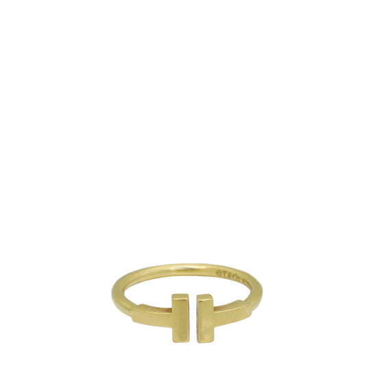 Tiffany & Co 18K Yellow Gold T Wire Ring 50