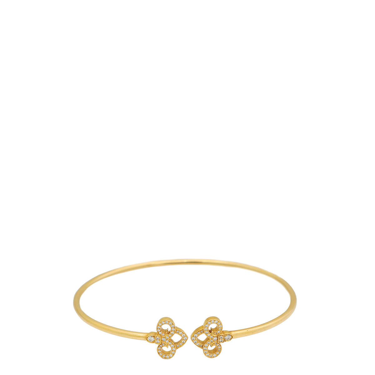 Tiffany & Co. 18K Pink Gold Fleur de Lis Diamond Wire Bracelet 16-Tiffany & Co-THE CLOSET