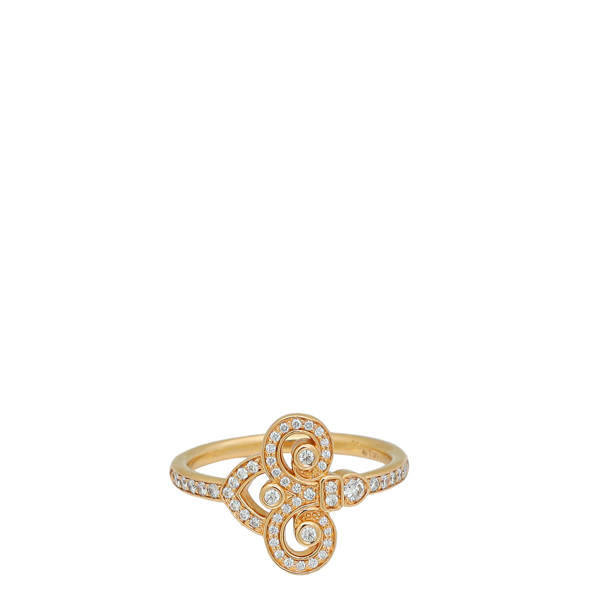 Tiffany & Co. 18K Pink Gold Fleur de Lis Diamond Ring 54-Tiffany & Co-THE CLOSET