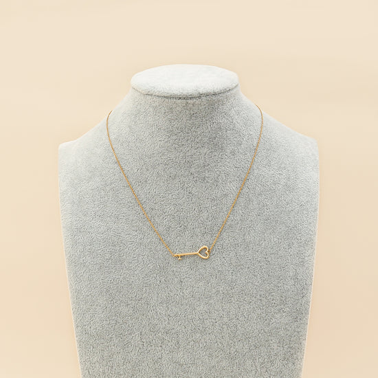 Tiffany & Co. 18K Rose Gold Heart Key Pendant Necklace