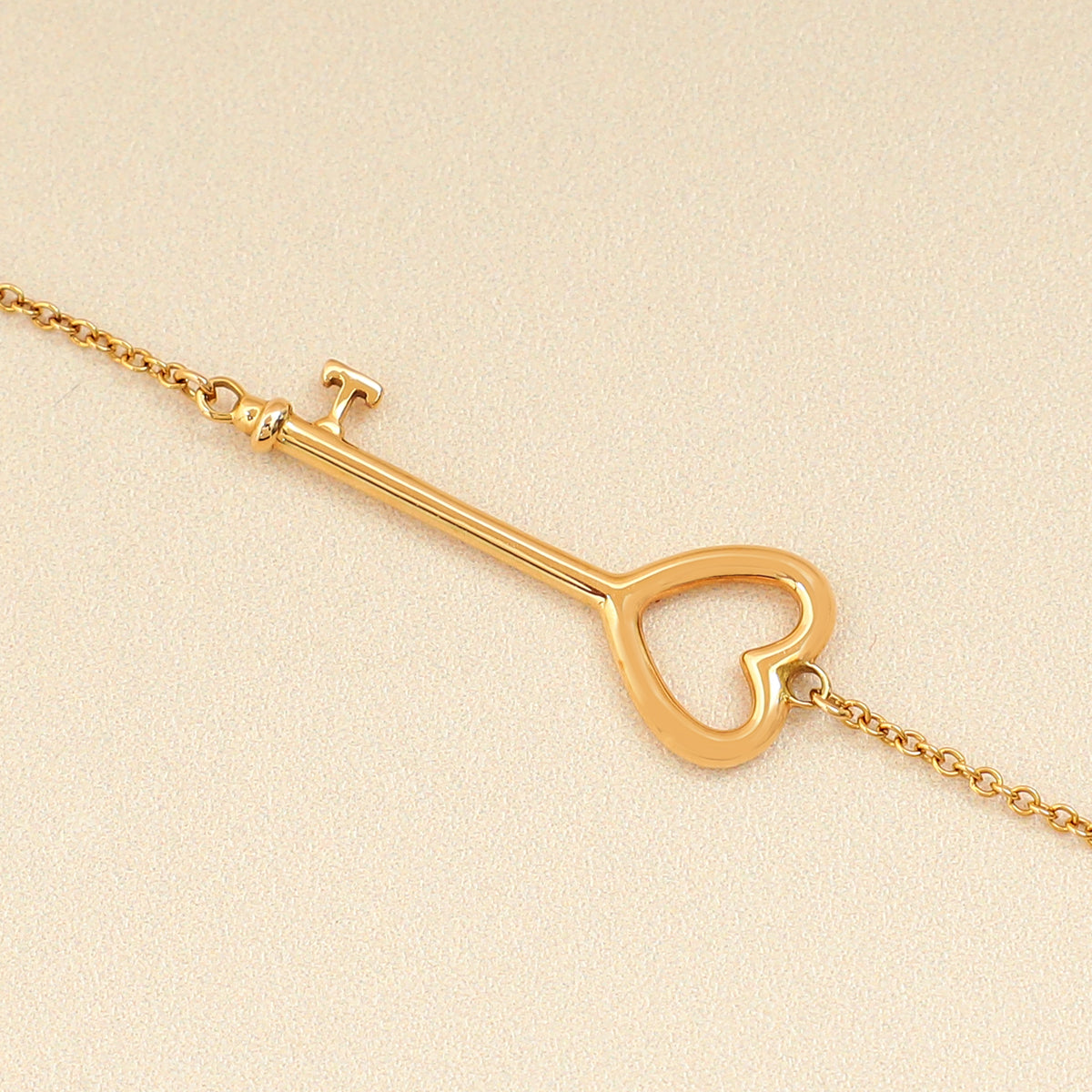 Tiffany & Co. 18K Rose Gold Heart Key Pendant Necklace-Tiffany & Co-THE CLOSET