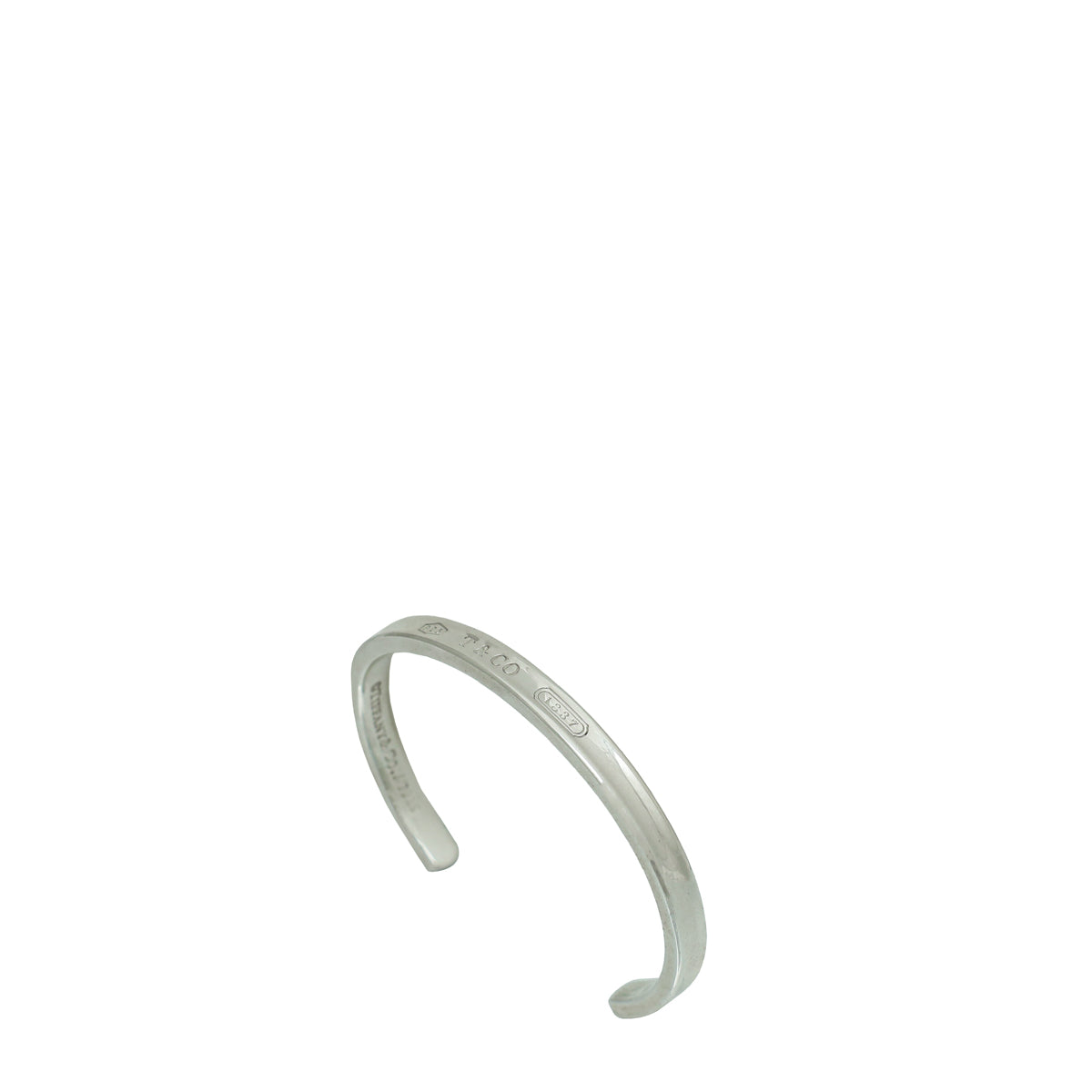 Tiffany & Co Sterling Silver 1837 Narrow Small Cuff Bangle-Tiffany & Co-THE CLOSET