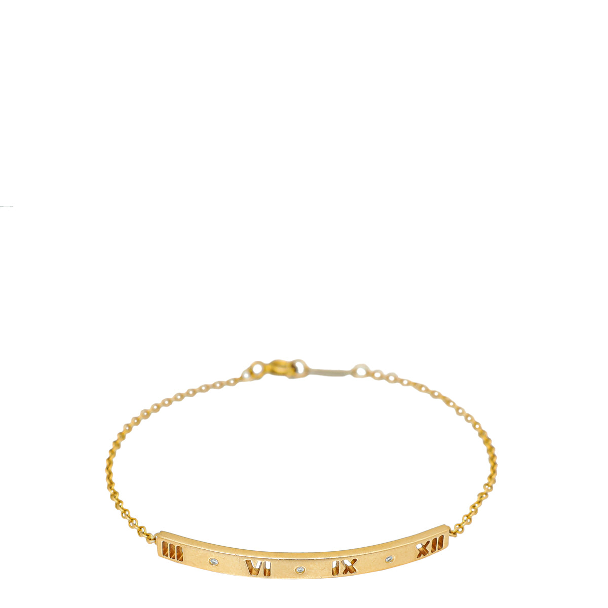 Tiffany & Co 18K Rose Gold Diamond Atlas Pierced Bar Bracelet-Tiffany & Co-THE CLOSET