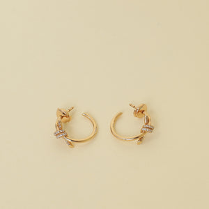 Tiffany & Co. 18K Pink Gold Diamond Knot Hoop Earrings